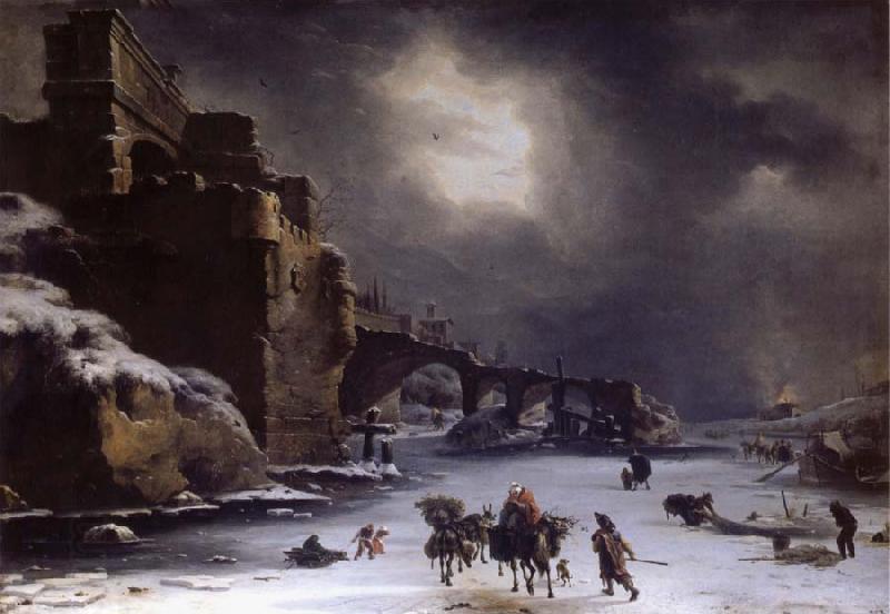 Rembrandt Harmensz Van Rijn City wall in the winter China oil painting art
